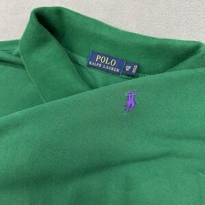 Polo Ralph Lauren Men's 3XB Big Cotton‎ Green Short Sleeve 2 Button Purple Pony